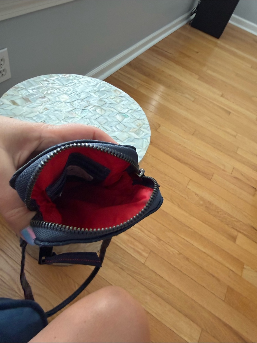 Oliver Thomas Quilted Navy Crossbody Belt Bag with Crown Accent - Picture 2 of 2